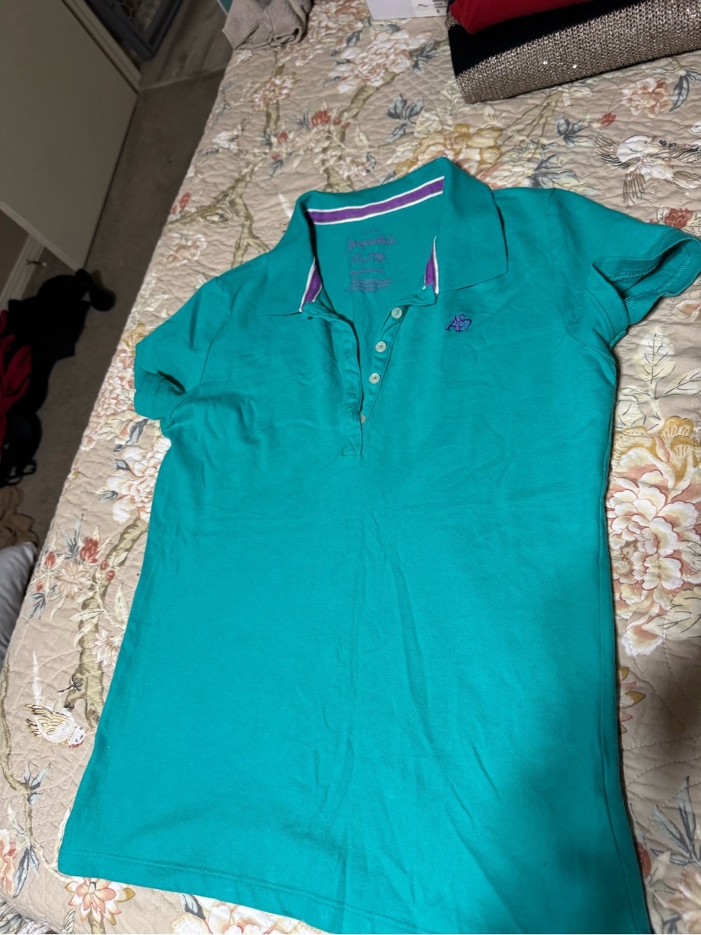 Aeropostale Teal Polo with Contrast Trim